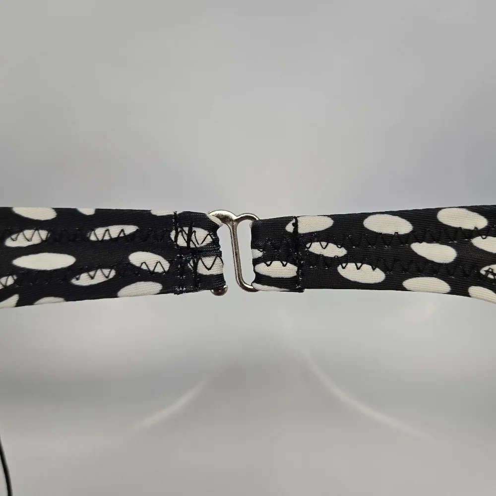 Zaful bikini two piece set black white dots S